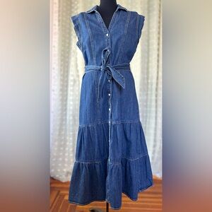 Draper James Blue Denim Midi Dress